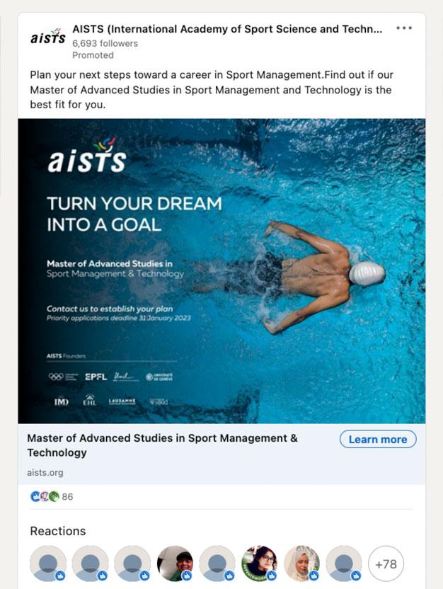 AISTS Masters Programme Video ready for Linkedin Distribution