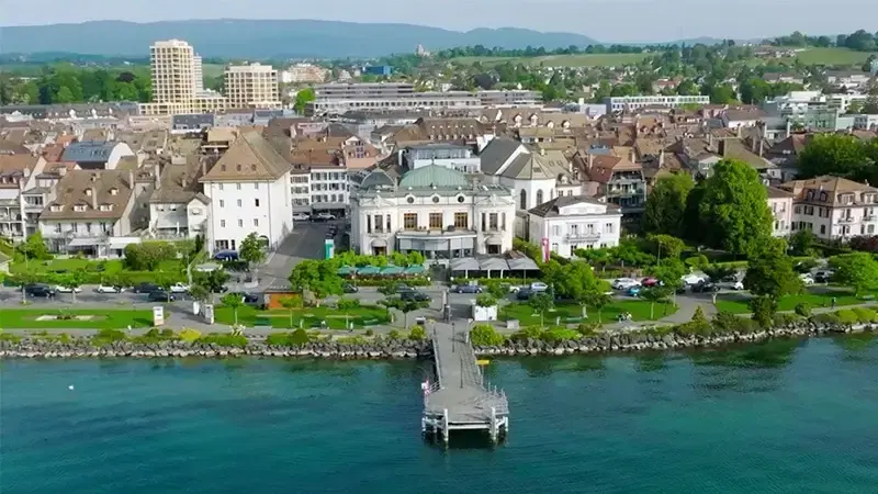 Drone image of Morges Casino, Switzerland